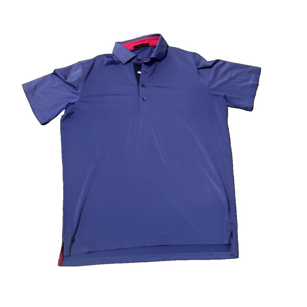 Greyson Golf Polo Mens Medium Purple Short stripes Sleeve Wolf logo top